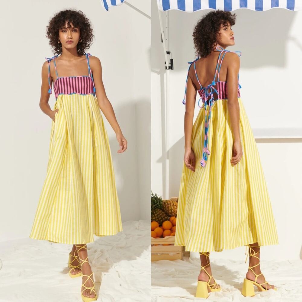 CeliaB Lola Striped Linen Blend Dress - Picture 2 of 8
